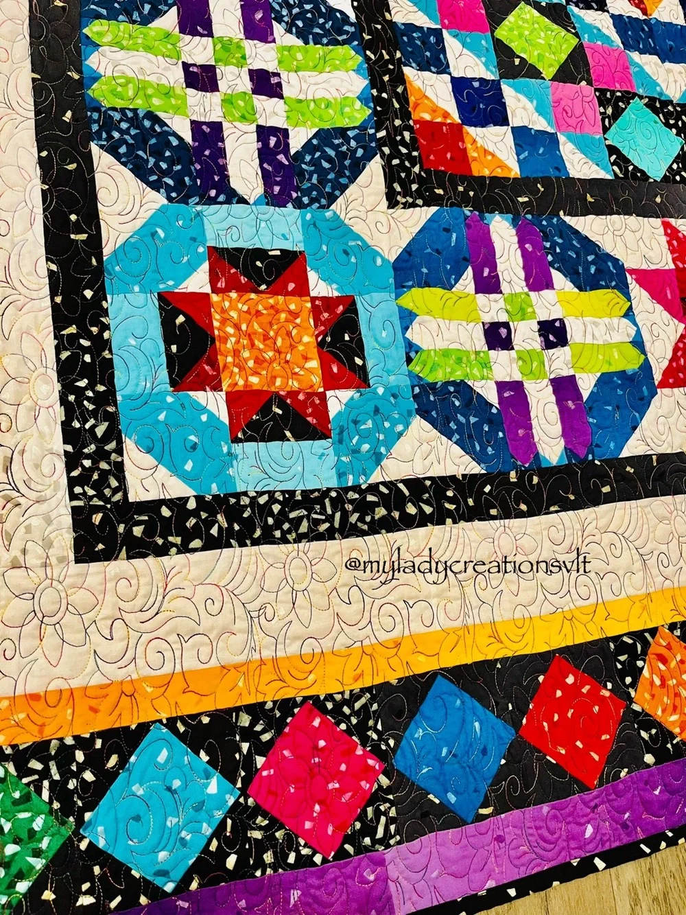 Handmade Rainbow Ombré Patchwork Quilt